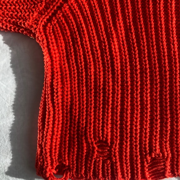 ZARA Orange distressed cropped knit - Picture 9 of 10